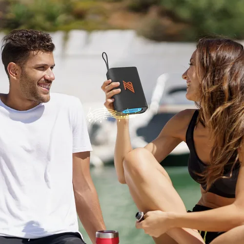 Vista 6 de Altavoz Bluetooth TWS Altavoces Pequeños Sonido Estéreo Claro y Fuerte Reproductores de Medios Portátiles Altavoz Inalámbrico con Luces IPX5