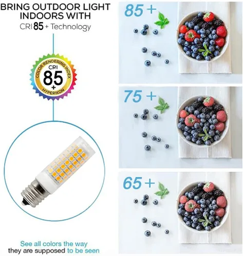 Vista 4 de 8206232A Bombilla LED para microondas E17, bombilla de campana extractora, S11 T8 T7 E17 base intermedia Reemplaza 1890433 8206232 AP4512653