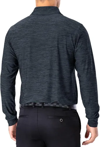 Vista 26 de NAVISKIN Camisas polo para hombre, de secado rápido, UPF 50, manga larga y corta, que absorben la humedad