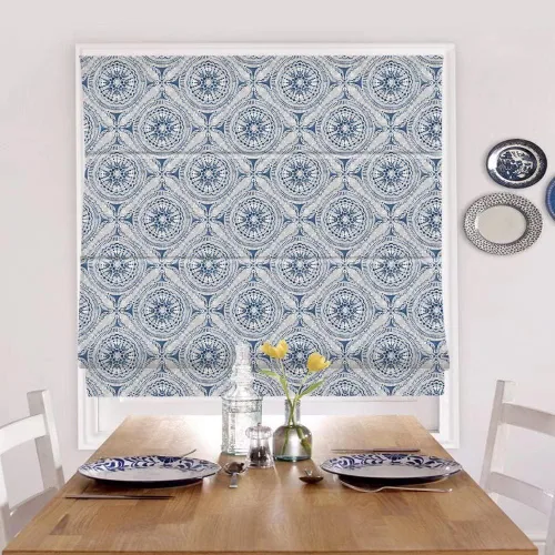 Vista 3 de Grneric - Persianas romanas blackout para ventanas y puertas con filtro de luz, 10% lino, personalizadas