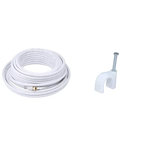 Vista 9 de Monoprice RG6 Quad Shield CL2 - Cable coaxial con conector tipo F para televisión, 1.5 pies