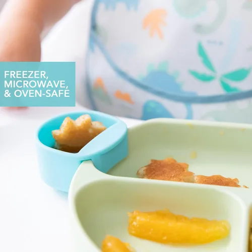 Vista 4 de Bumkins Baby Silicone Little Dippers, se fija a cuencos, platos y platos, taza de salsa, sostiene condimentos, salsas, salsas, puré, coberturas