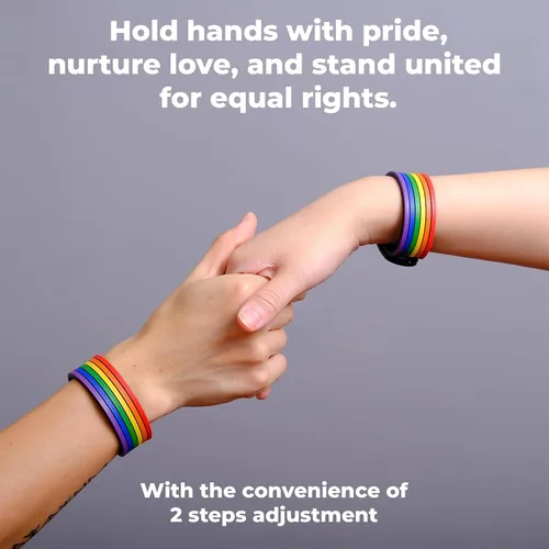 Vista 7 de Pulsera de orgullo arco iris para hombres y mujeres Bi Pride Bisexual Pulsera Lgbt regalos
