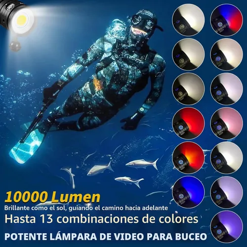 Vista 2 de Luz de buceo, LetonPower TS S 10000Lumens 3,280.8 ft luz de video subacuática, linterna de buceo, linterna impermeable con carga tipo C para Turbo S