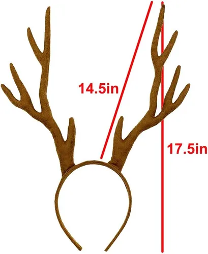 Vista 5 de Pagreberya Reindeer Antlers Headband - Fun Party Headwear for Children & Adults - Cosplay and Games Costumes