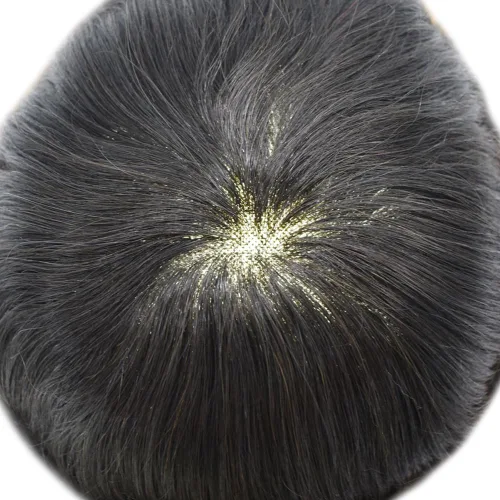 Vista 5 de Tupé para hombres, pieza de cabello humano europeo, duradero, fino, mono tupé para hombres, sistema de cabello humano para hombres, línea capilar