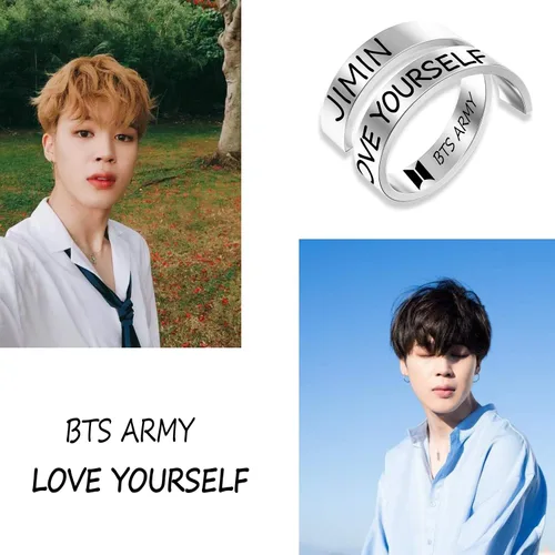 Vista 7 de G-Ahora BT Bangtan Boys Ring Kpop Army Love Yourself Ring Rings for Army Fans Jewelry