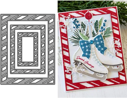 Vista 31 de DzIxY Troqueles de corte de metal con borde de encaje para kit de fabricación de tarjetas, troqueles de papel de relieve, plantillas de máquina de 10
