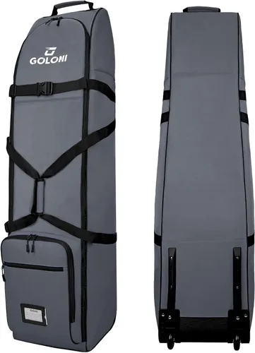 Vista 9 de Goloni Bolsa de viaje de golf con ruedas para aerolíneas, funda de viaje resistente al agua para viajes aéreos, equipaje de golf plegable portátil