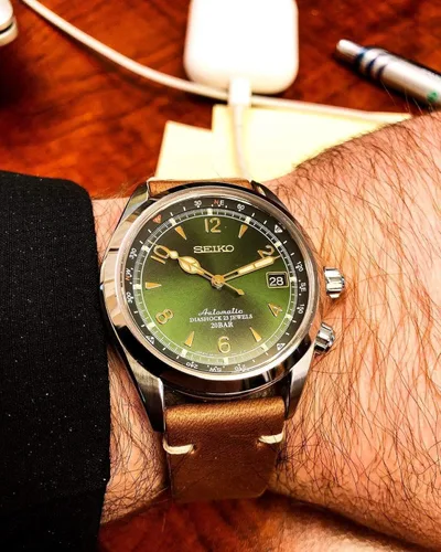 Vista 2 de Hemsut - Correa de reloj de cuero, correa de reloj de cuero Horween para hombre de 18, 19, 20, 21, 22, 0.945in, liberación rápida, hecha a mano