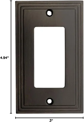 Vista 3 de Cosmas 25000-ORB Cubierta de placa de interruptor de pared basculante de bronce aceitado solo GFI/Decora