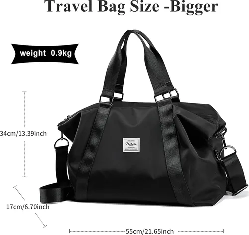 Vista 6 de Bolsa de viaje para gimnasio, bolsa de hombro para fin de semana para mujer