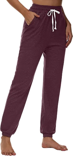 Vista 3 de Ficerd 3 piezas de pantalones deportivos para mujer, casuales, suaves, de descanso, cintura alta, atléticos con bolsillos