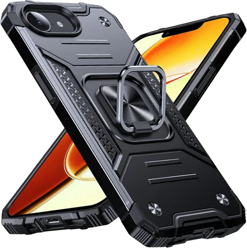 Vista 65 de Anqrp Funda resistente para iPhone 6/7/8/SE/SE2 con soporte de anillo mejorado y agarre, grado militar, a prueba de golpes, resistente y robusta