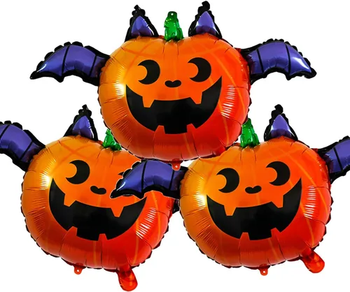 Vista 22 de Globos de murciélago para Halloween, globos de aluminio para fiestas temáticas de murciélagos, suministros de decoración de Halloween, cumpleaños