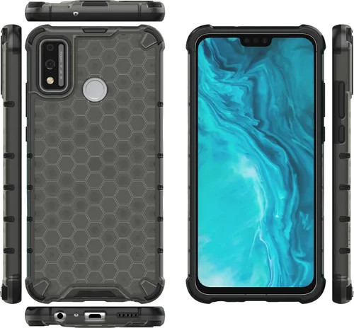 Vista 133 de Pzwoxukhov Funda compatible con Huawei Nova 3i, compatible con Huawei P Smart+ 2018 Honeycomb Anti-Drop Shock-Absorbing Case Negro