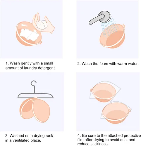 Vista 8 de Sticky Bra 2 Pairs Strapless Backless Bra Adhesive Invisible Lift up Bra Push up Bra for Backless Dress Beige and Black