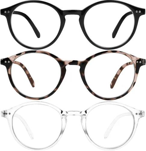 Vista 10 de Yogo Vision Blue Light Blocking Glasses Men Women Computer Anti Eyestrain Glasses Round Frame Blue Light Blocker Eyeglasses