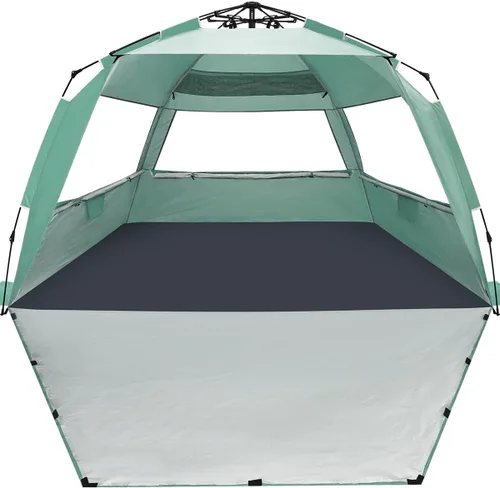 Vista 14 de WhiteFang Deluxe - Tienda de campaña plegable para playa con protección UV para 3-4/5-6 personas, protección contra rayos UV, piso extensible con 3