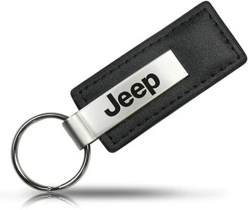 Vista 2 de Au-tomotive Gold llavero para Jeep de piel de primera calidad. Cuero (negro)