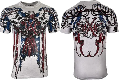 Vista 2 de Xtreme Couture by Affliction - Camiseta para hombre, diseño patriota, color blanco
