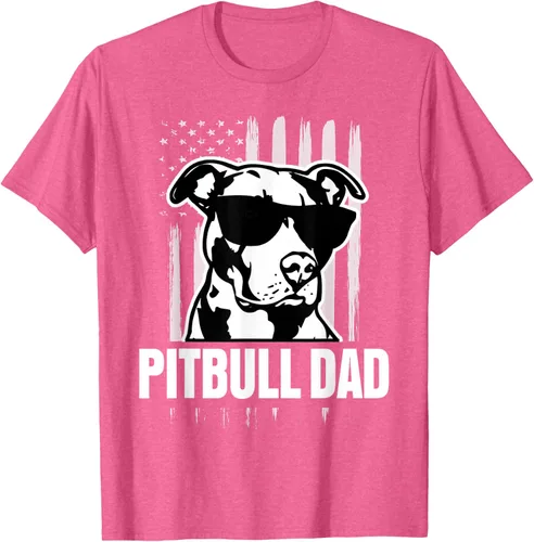 Vista 24 de Pitbull Dad - Camiseta para hombre con orgullo American Pit Bull Dog, Negro, S