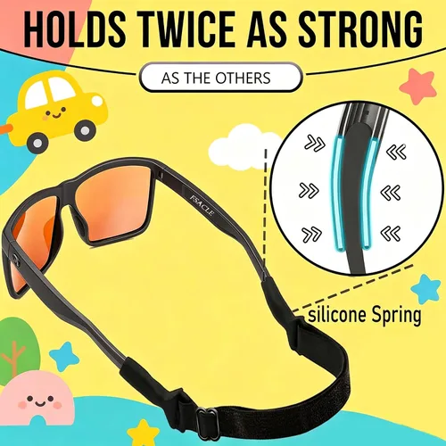 Vista 7 de KSACLE Correa ajustable para lentes, paquete de 4 correas para anteojos sin cola, retenedor de cuerda de ajuste universal, lentes de sol deportivos