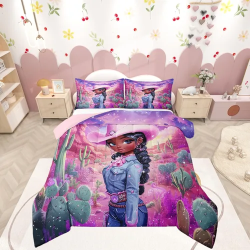 Vista 33 de Castle Fairy Juego de edredón de unicornio tamaño individual, reversible, lindo unicornio, arcoíris, caricatura, caballos, animales, para niños