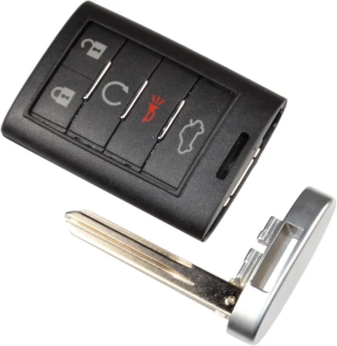 Vista 3 de HQRP Carcasa para llavero remoto sin llave con 5 botones compatible con Cadillac SRX 2010 2011 2012 2013 2014; XTS ATS 2013 2014
