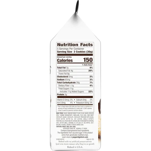Vista 2 de Pepperidge Farm Galletas de chocolate oscuro de Bruselas, 15 Galletas de encaje, bolsa de 5.25 oz