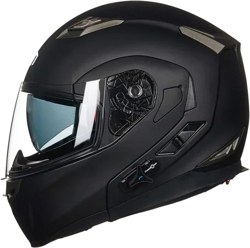 Vista 11 de ILM - Casco de motocicleta modular con visera solar abatible, Bluetooth integrado, intercomunicador, Mp3 Modelo 953/953 PRO