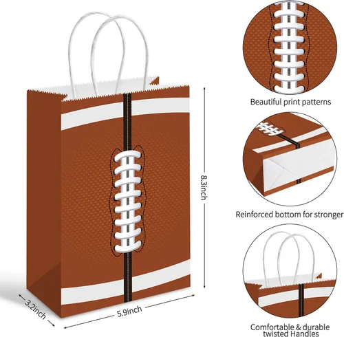 Vista 2 de 16 bolsas de regalo de fiesta para bolsas de papel de fútbol, bolsas de regalo, bolsas de recuerdo de fiesta para niños y adultos, suministros