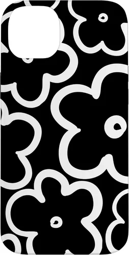 Vista 15 de Cute Flower Pattern Large Wildflower Black and White Floral Case for iPhone 17