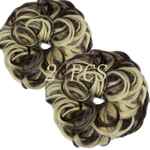 Vista 15 de OMGREAT Extensiones de cabello de moño desordenado, rizado, ondulado, recogido, sintético, para coleta, accesorios para el cabello para mujeres