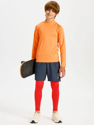 Vista 4 de DEVOROPA Leggings de compresión para niños y jóvenes, mallas deportivas con forro polar térmico