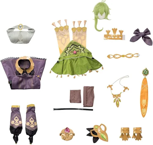 Vista 6 de Collei - Disfraz de cosplay de Game Genshin Impact conjunto completo de trajes de rol de Halloween para mujer
