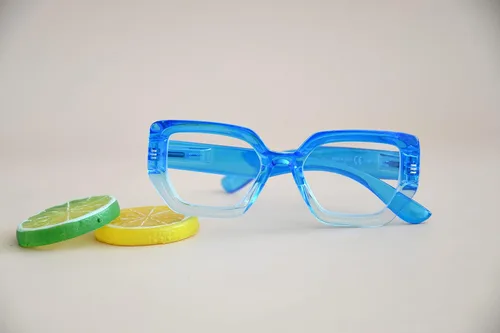 Vista 6 de Eyekepper Gafas de lectura de marco grande para mujeres - lectores de moda - Azul +0.50