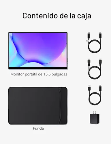 Vista 7 de CAPERAVE Monitor Portátil Táctil de 15.6'', Pantalla Táctil FHD IPS con Vidrio Templado, Monitor de Viaje con Soporte y Altavoz, Monitores Externos