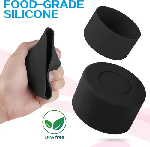 Vista 3 de Funda protectora de silicona para Stanley Quencher H2.0, vaso de 40 onzas y 30 onzas con asa y Stanley IceFlow de 20 onzas, 30 onzas, funda Negro