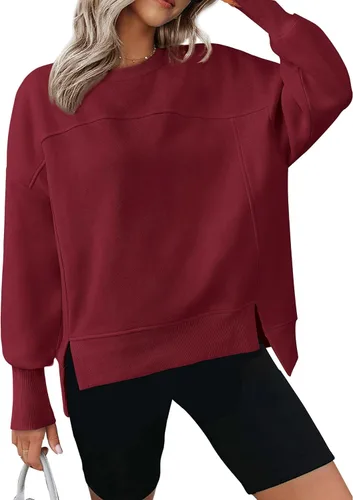 Vista 8 de BTFBM Sudaderas de cuello redondo para mujer Blanco