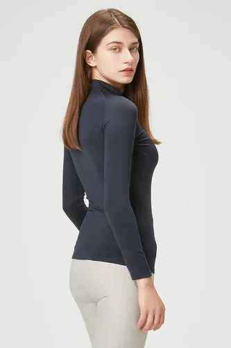 Vista 3 de DEVOPS - Paquete de 2 camisas de manga larga térmicas de cuello tortuga para mujer de comprensión, para usar debajo de la ropa
