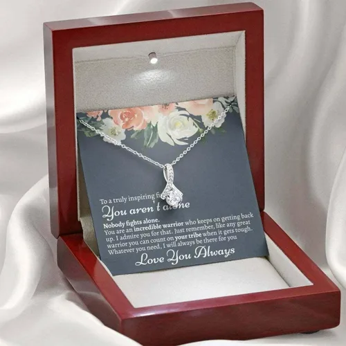 Vista 6 de Joyería con tarjeta de mensaje, regalos personalizados, collar hecho a mano, collar con tarjeta, tarjeta de mensaje y caja que no estás solo, collar