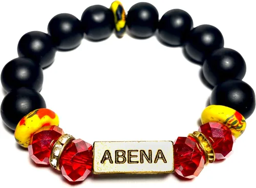 Vista 64 de Pulseras africanas tradicionales con nombre nacido en el día para mujeres de Ghana, materiales naturales, ajuste cómodo y holgado