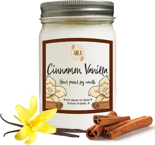 Vista 34 de Aira Velas de Soja - Orgánicas, Kosher, Veganas, en Frasco Mason con Mezclas de Aceites Esenciales de Grado Terapéutico - Cera de Vela de Soja 100%