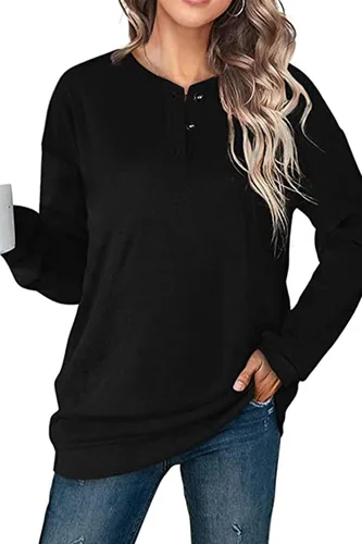 Vista 42 de KINGFEN Sudadera de manga larga con cremallera de un cuarto para mujer