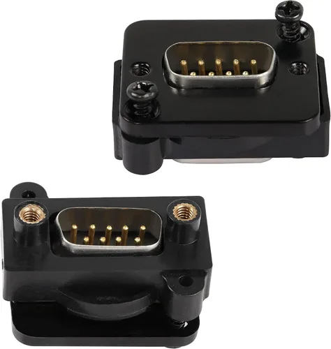 Vista 3 de QIANRENON DB9 Conector recto de montaje en panel de 9 pines RS232 Serial macho a macho Montaje en panel Convertidor Acoplador, para red