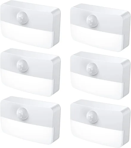 Vista 10 de Paquete de 2: luz nocturna con sensor de movimiento, luces adhesivas con sensor de movimiento para interiores, luces de cocina para debajo