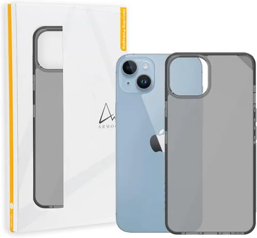 Vista 11 de ARMOR Funda Signature para iPhone 14 (transparente con cinta gris)