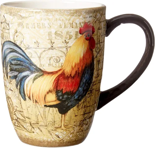 Vista 6 de Certified International Juego de vajilla Gilded Rooster de 16 piezas, servicio para 4