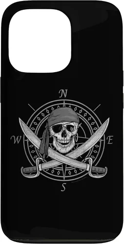 Vista 10 de Pirate Skull and Cutlasses Compass Distressed Case for iPhone 17